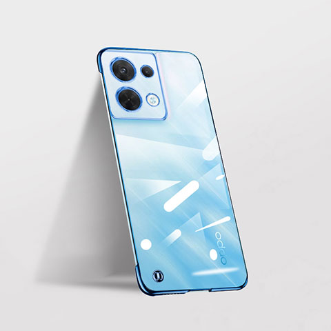 Carcasa Dura Cristal Plastico Funda Rigida Transparente H04 para Oppo Reno8 Pro 5G Azul