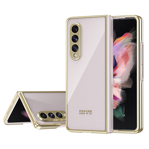 Carcasa Dura Cristal Plastico Funda Rigida Transparente H04 para Samsung Galaxy Z Fold4 5G Oro