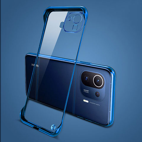 Carcasa Dura Cristal Plastico Funda Rigida Transparente H04 para Xiaomi Mi 11 Pro 5G Azul