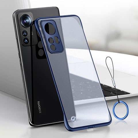 Carcasa Dura Cristal Plastico Funda Rigida Transparente H04 para Xiaomi Mi 12 Pro 5G Azul