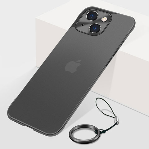 Carcasa Dura Cristal Plastico Funda Rigida Transparente H07 para Apple iPhone 13 Mini Negro