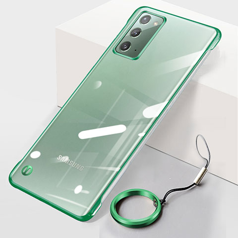 Carcasa Dura Cristal Plastico Funda Rigida Transparente JS1 para Samsung Galaxy Note 20 5G Verde