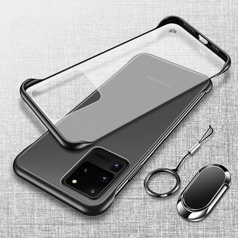 Carcasa Dura Cristal Plastico Funda Rigida Transparente JS1 para Samsung Galaxy S20 Ultra 5G Negro