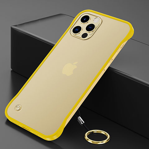 Carcasa Dura Cristal Plastico Funda Rigida Transparente N01 para Apple iPhone 12 Pro Max Amarillo