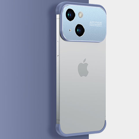 Carcasa Dura Cristal Plastico Funda Rigida Transparente QC3 para Apple iPhone 14 Plus Azul