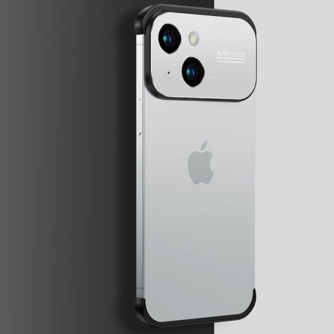 Carcasa Dura Cristal Plastico Funda Rigida Transparente QC3 para Apple iPhone 14 Plus Plata