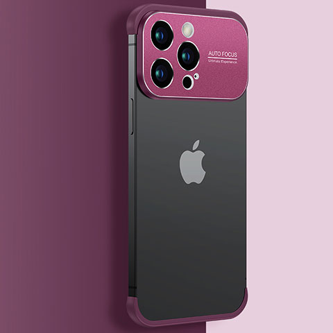 Carcasa Dura Cristal Plastico Funda Rigida Transparente QC3 para Apple iPhone 14 Pro Max Rojo