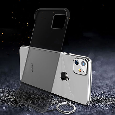Carcasa Dura Cristal Plastico Funda Rigida Transparente S01 para Apple iPhone 11 Negro