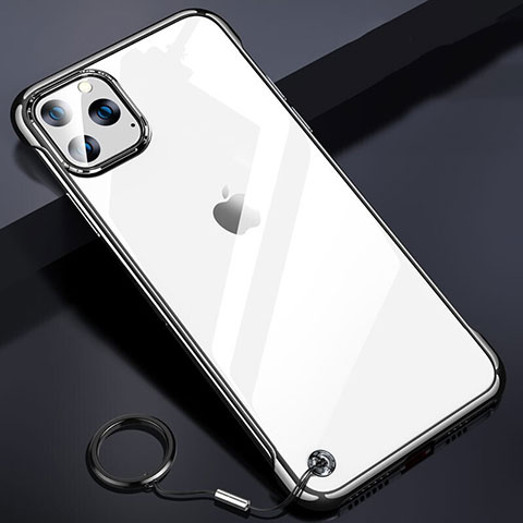 Carcasa Dura Cristal Plastico Funda Rigida Transparente S01 para Apple iPhone 11 Pro Negro