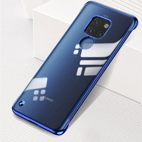 Carcasa Dura Cristal Plastico Funda Rigida Transparente S01 para Huawei Mate 20 Azul