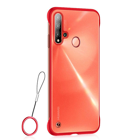 Carcasa Dura Cristal Plastico Funda Rigida Transparente S01 para Huawei Nova 5i Rojo