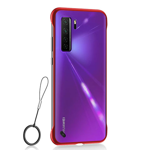 Carcasa Dura Cristal Plastico Funda Rigida Transparente S01 para Huawei P40 Lite 5G Rojo