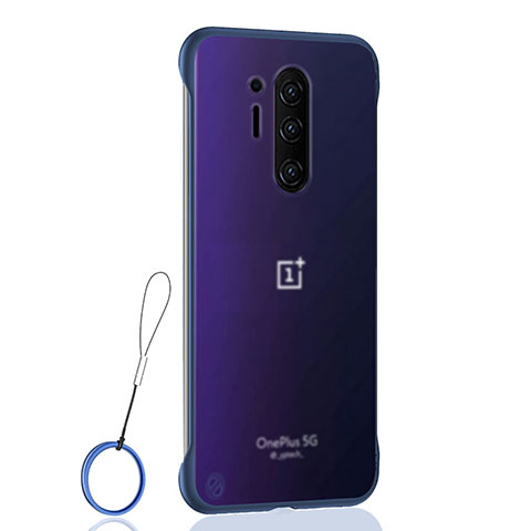 Carcasa Dura Cristal Plastico Funda Rigida Transparente S01 para OnePlus 8 Pro Azul