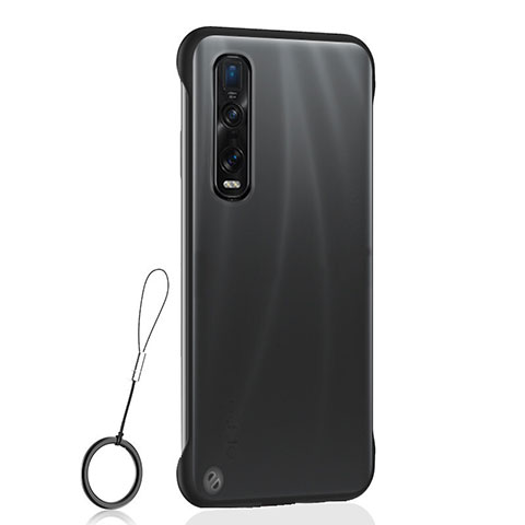 Carcasa Dura Cristal Plastico Funda Rigida Transparente S01 para Oppo Find X2 Pro Negro