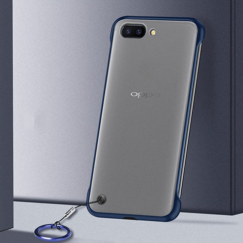 Carcasa Dura Cristal Plastico Funda Rigida Transparente S01 para Oppo K1 Azul