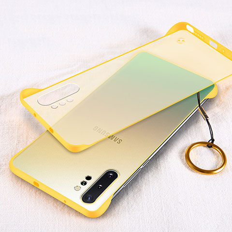 Carcasa Dura Cristal Plastico Funda Rigida Transparente S01 para Samsung Galaxy Note 10 Plus 5G Amarillo