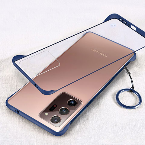 Carcasa Dura Cristal Plastico Funda Rigida Transparente S01 para Samsung Galaxy Note 20 Ultra 5G Azul