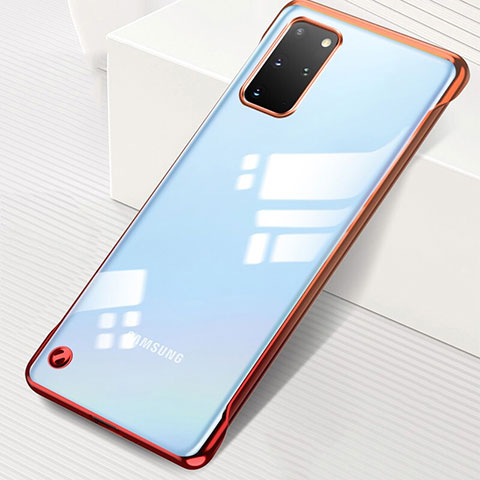 Carcasa Dura Cristal Plastico Funda Rigida Transparente S01 para Samsung Galaxy S20 Plus Rojo