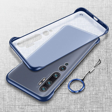 Carcasa Dura Cristal Plastico Funda Rigida Transparente S01 para Xiaomi Mi Note 10 Azul