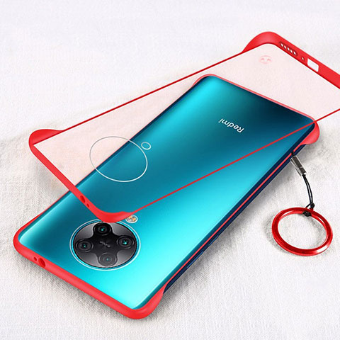 Carcasa Dura Cristal Plastico Funda Rigida Transparente S01 para Xiaomi Poco F2 Pro Rojo