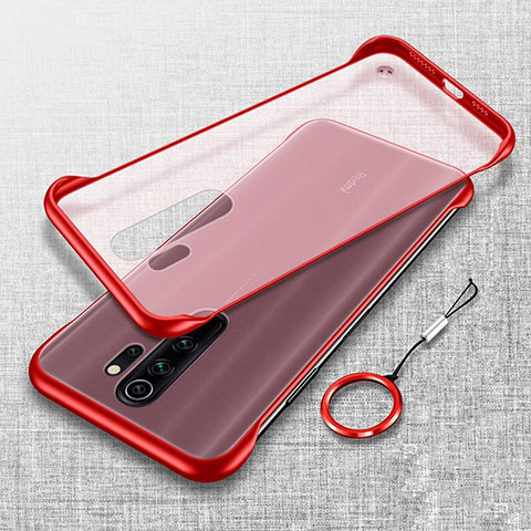 Carcasa Dura Cristal Plastico Funda Rigida Transparente S01 para Xiaomi Redmi Note 8 Pro Rojo
