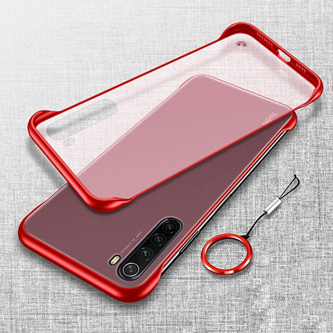 Carcasa Dura Cristal Plastico Funda Rigida Transparente S01 para Xiaomi Redmi Note 8T Rojo