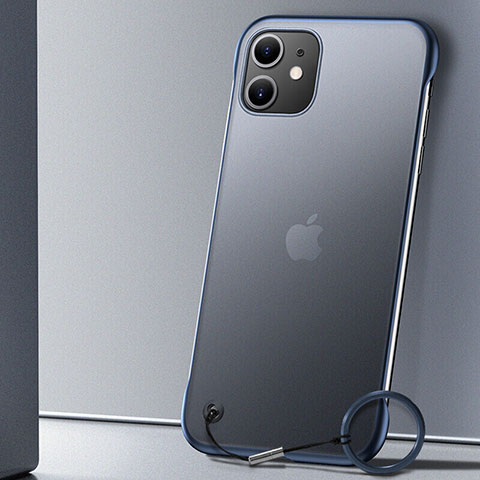 Carcasa Dura Cristal Plastico Funda Rigida Transparente S02 para Apple iPhone 11 Azul