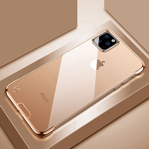 Carcasa Dura Cristal Plastico Funda Rigida Transparente S02 para Apple iPhone 11 Pro Max Oro