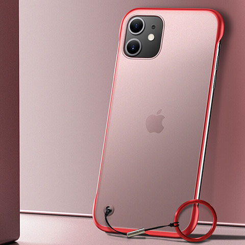 Carcasa Dura Cristal Plastico Funda Rigida Transparente S02 para Apple iPhone 11 Rojo