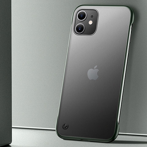 Carcasa Dura Cristal Plastico Funda Rigida Transparente S02 para Apple iPhone 11 Verde