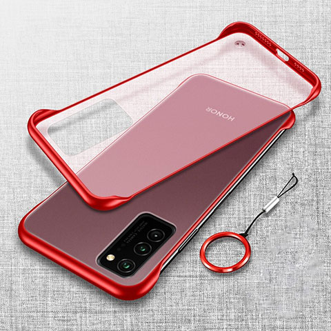 Carcasa Dura Cristal Plastico Funda Rigida Transparente S02 para Huawei Honor V30 Pro 5G Rojo