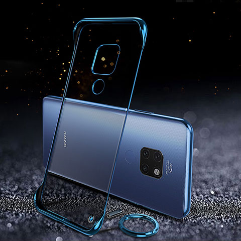 Carcasa Dura Cristal Plastico Funda Rigida Transparente S02 para Huawei Mate 20 Azul