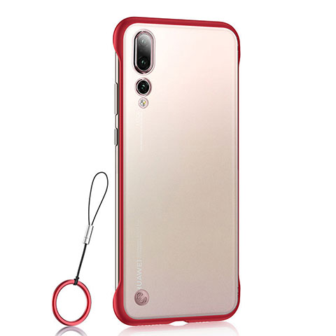 Carcasa Dura Cristal Plastico Funda Rigida Transparente S02 para Huawei P20 Pro Rojo