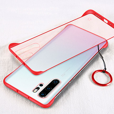 Carcasa Dura Cristal Plastico Funda Rigida Transparente S02 para Huawei P30 Pro Rojo