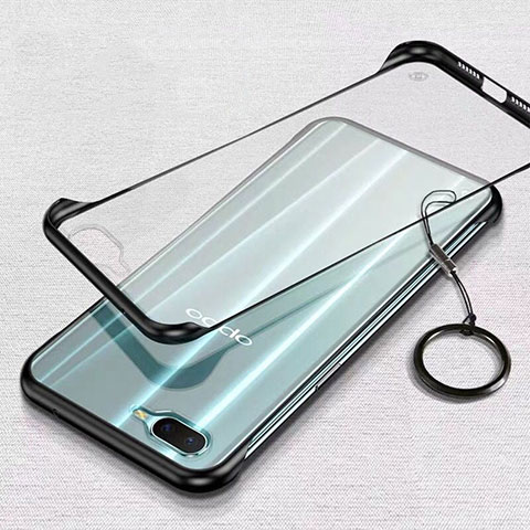 Carcasa Dura Cristal Plastico Funda Rigida Transparente S02 para Oppo K1 Negro