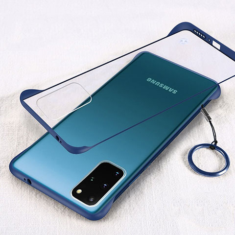 Carcasa Dura Cristal Plastico Funda Rigida Transparente S02 para Samsung Galaxy S20 Plus 5G Azul