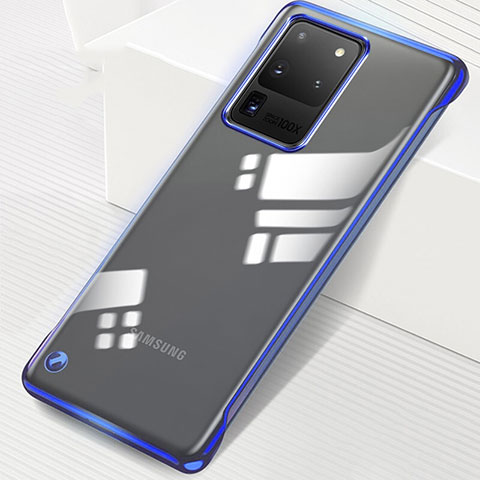Carcasa Dura Cristal Plastico Funda Rigida Transparente S02 para Samsung Galaxy S20 Ultra 5G Azul