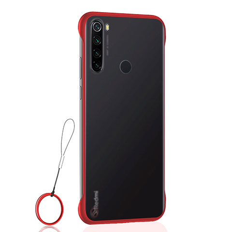 Carcasa Dura Cristal Plastico Funda Rigida Transparente S02 para Xiaomi Redmi Note 8 (2021) Rojo