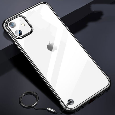 Carcasa Dura Cristal Plastico Funda Rigida Transparente S03 para Apple iPhone 11 Negro