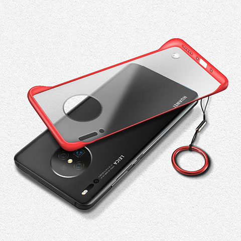 Carcasa Dura Cristal Plastico Funda Rigida Transparente S03 para Huawei Mate 30 5G Rojo