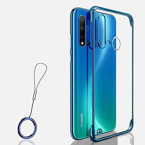 Carcasa Dura Cristal Plastico Funda Rigida Transparente S03 para Huawei P20 Lite (2019) Azul