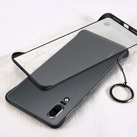 Carcasa Dura Cristal Plastico Funda Rigida Transparente S03 para Huawei P20 Negro