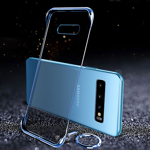 Carcasa Dura Cristal Plastico Funda Rigida Transparente S03 para Samsung Galaxy S10 Azul