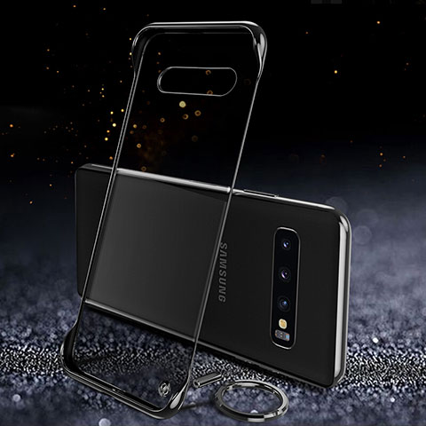 Carcasa Dura Cristal Plastico Funda Rigida Transparente S03 para Samsung Galaxy S10 Negro