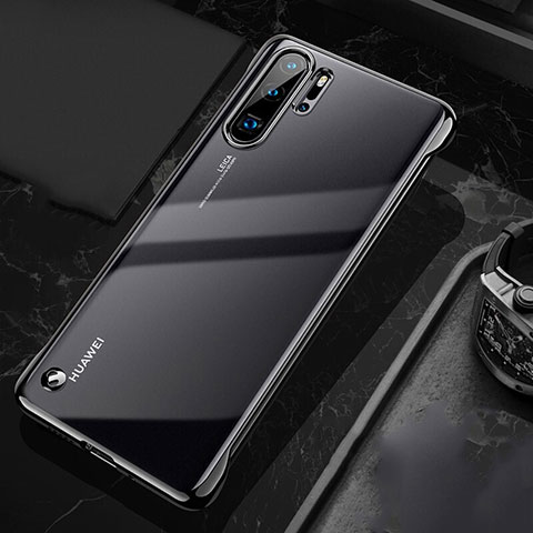 Carcasa Dura Cristal Plastico Funda Rigida Transparente S04 para Huawei P30 Pro Negro