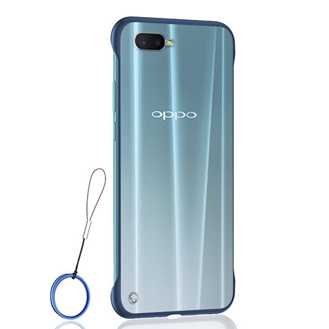 Carcasa Dura Cristal Plastico Funda Rigida Transparente S04 para Oppo R17 Neo Azul