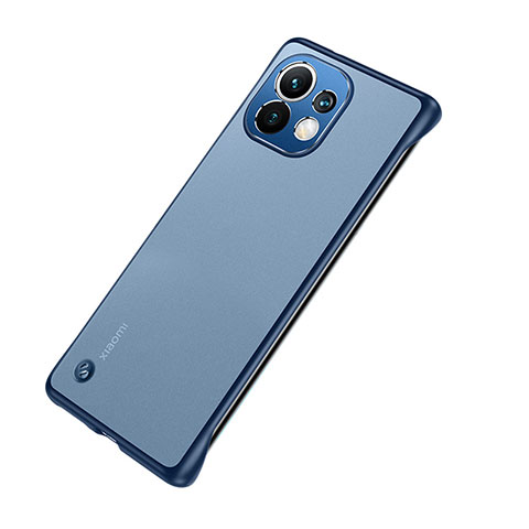 Carcasa Dura Cristal Plastico Funda Rigida Transparente S04 para Xiaomi Mi 11 Lite 5G Azul