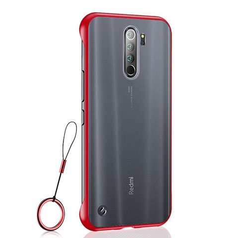 Carcasa Dura Cristal Plastico Funda Rigida Transparente S04 para Xiaomi Redmi Note 8 Pro Rojo