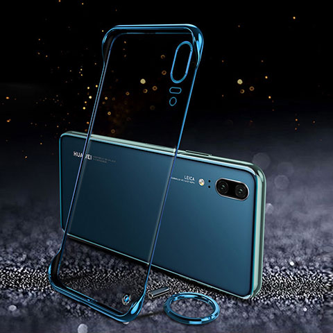 Carcasa Dura Cristal Plastico Funda Rigida Transparente S05 para Huawei P20 Azul