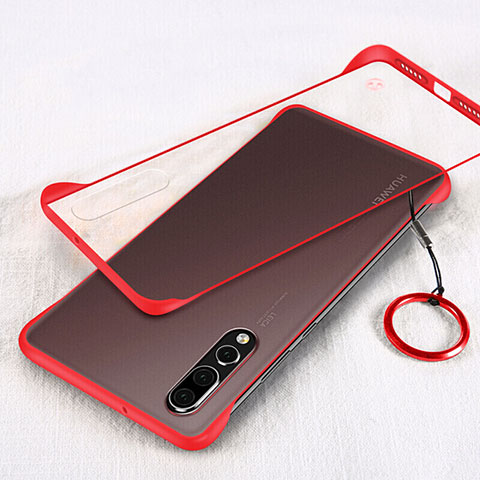 Carcasa Dura Cristal Plastico Funda Rigida Transparente S05 para Huawei P20 Pro Rojo